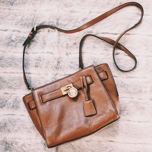 Michael Kors brown leather satchel